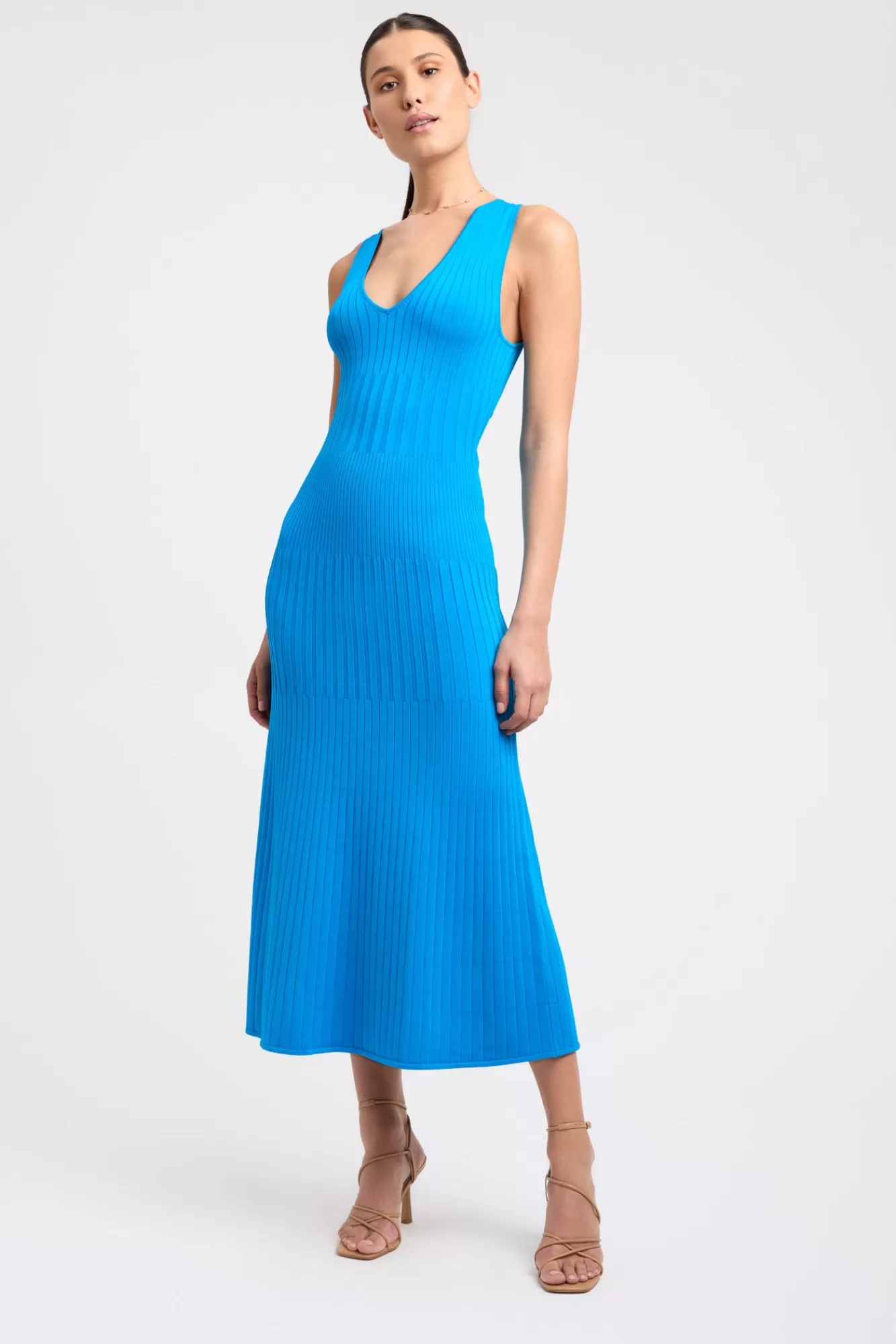 KOOKAÏ Serah Plunge Midi Dress Blue Jay Store