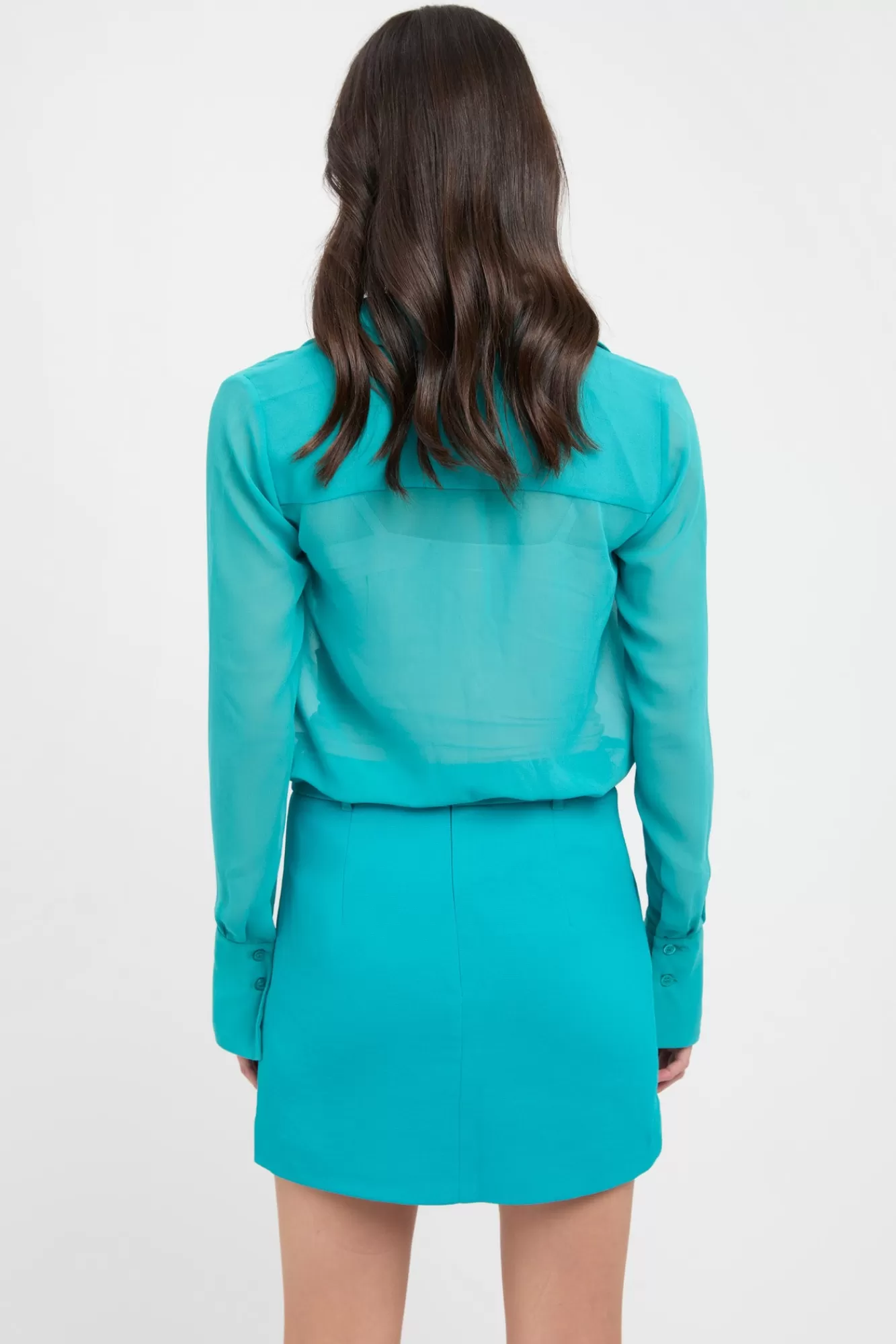 KOOKAÏ Sheer Slim Shirt Teal Best