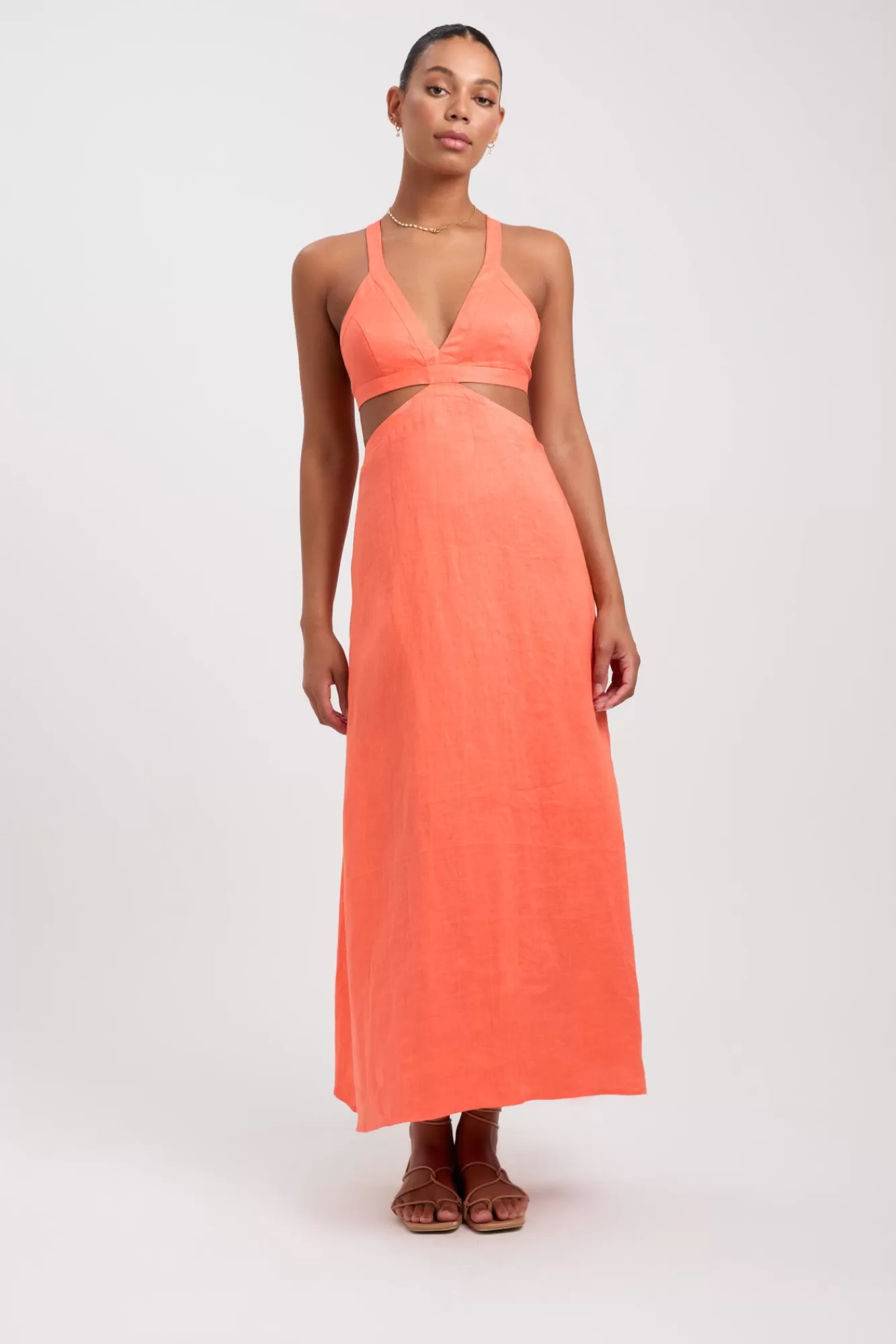 KOOKAÏ Tahiti Midi Dress Coral Pink Cheap