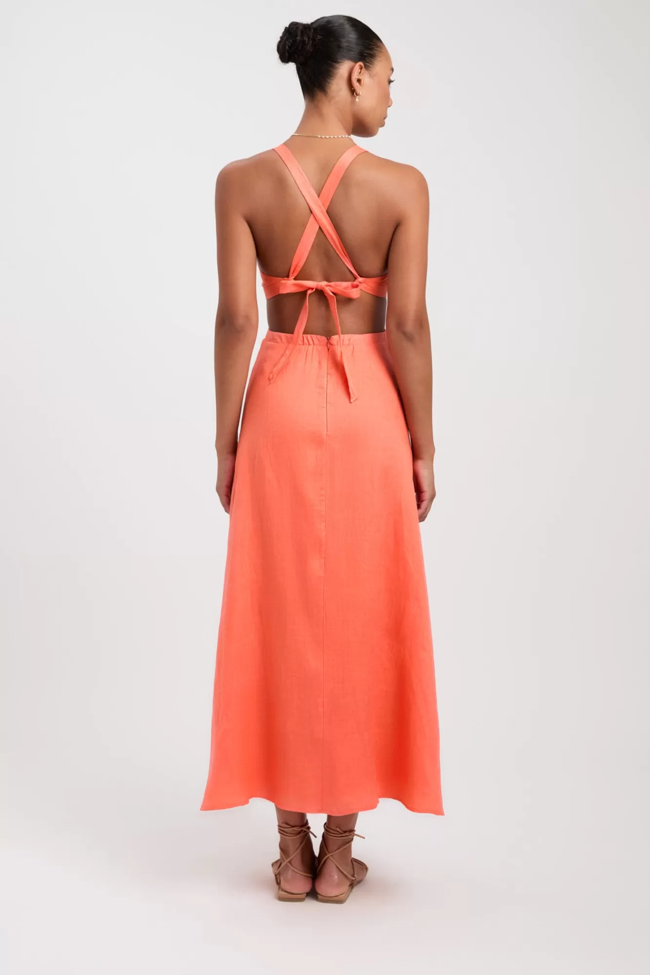 KOOKAÏ Tahiti Midi Dress Coral Pink Cheap