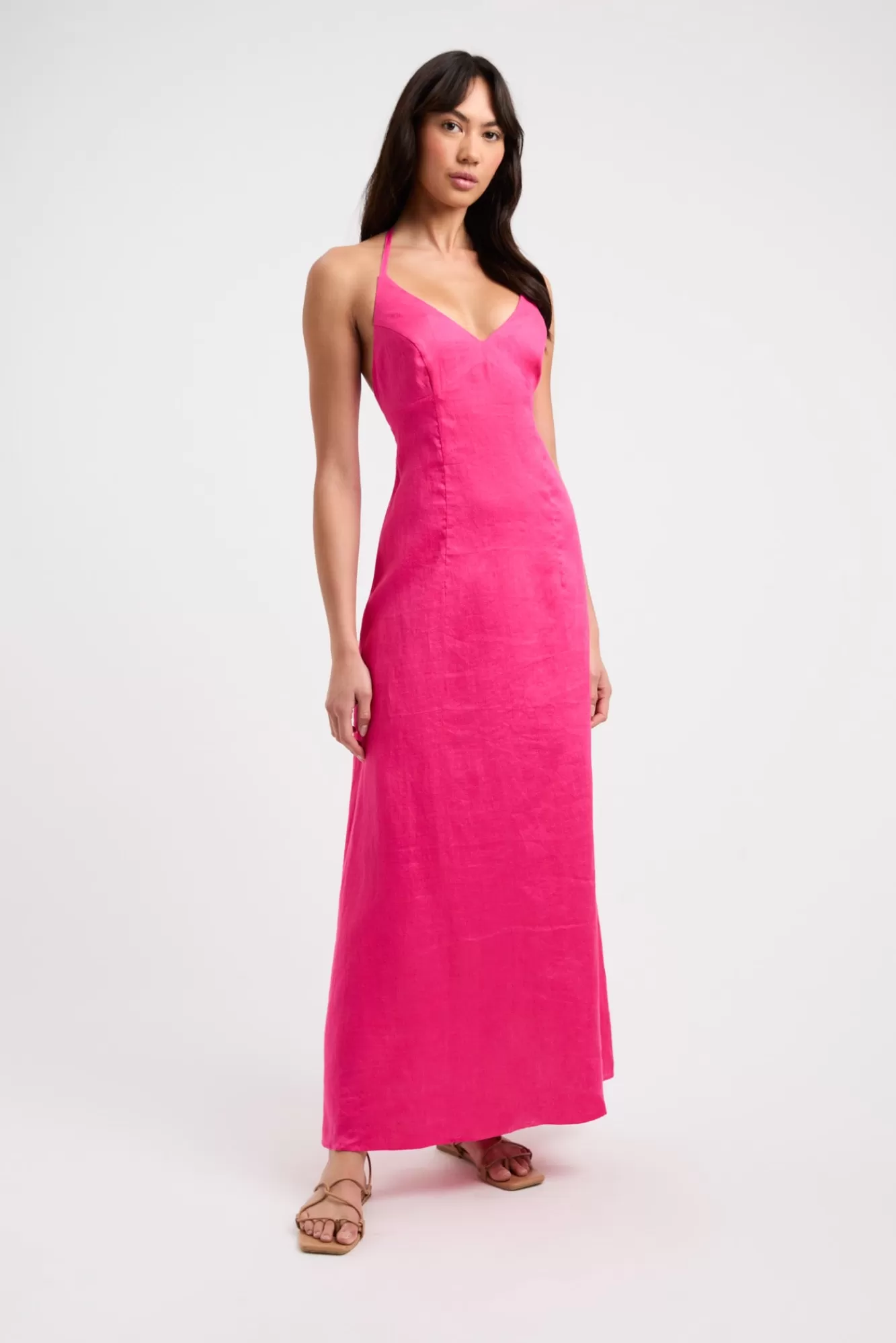 KOOKAÏ Tahiti Tied Halter Dress Paradise Pink Hot