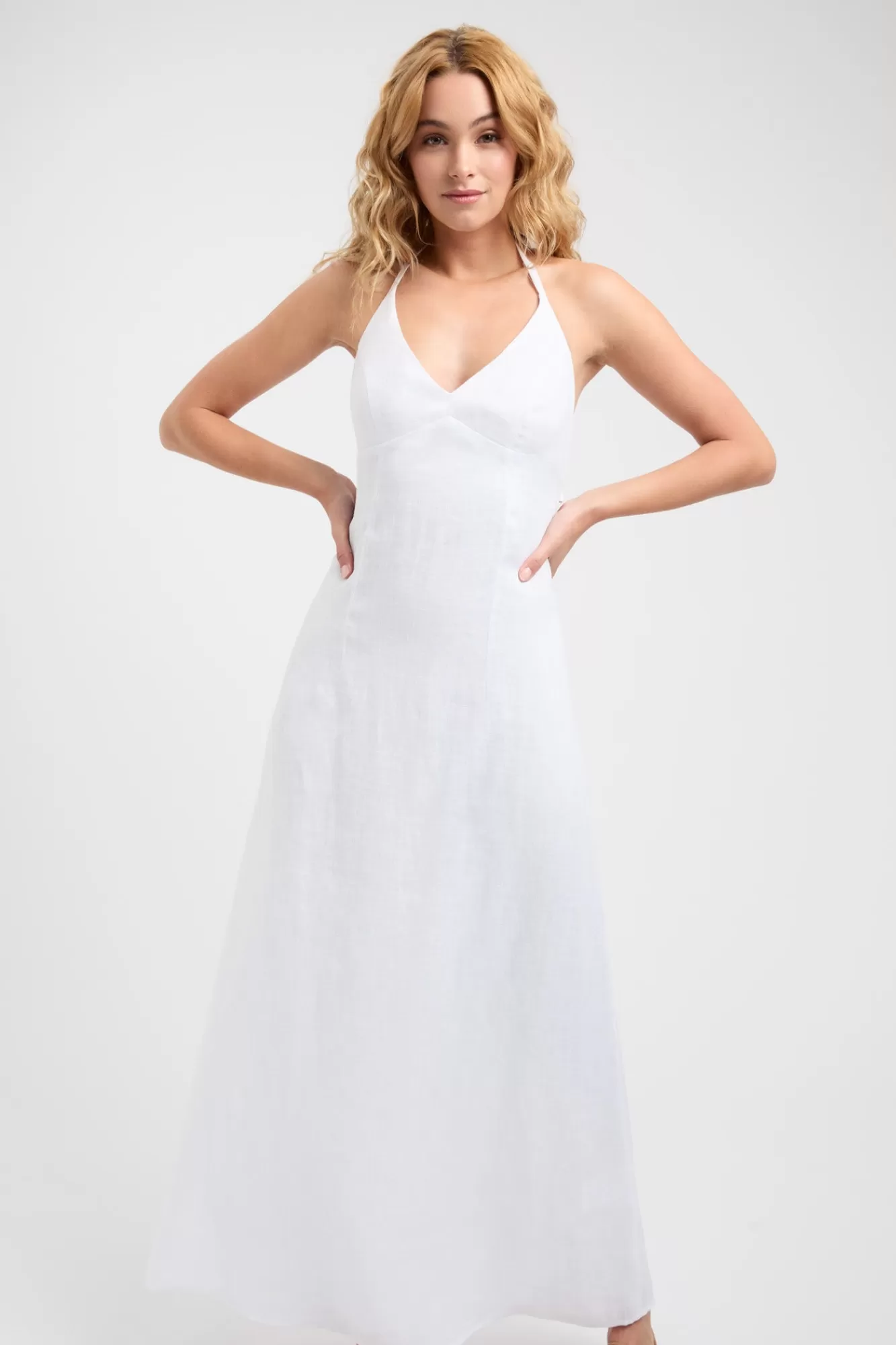 KOOKAÏ Tahiti Tied Halter Dress White Cheap