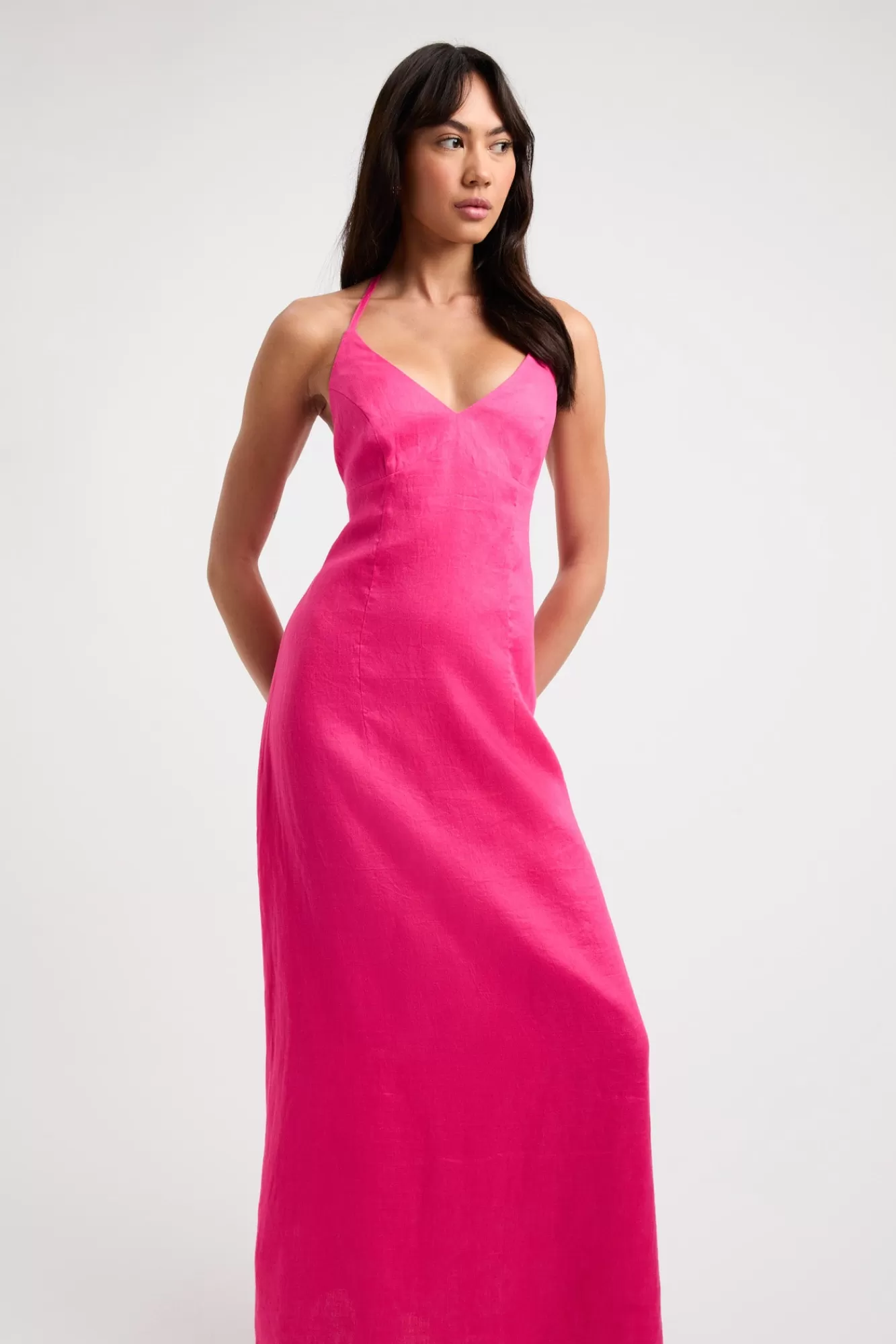 KOOKAÏ Tahiti Tied Halter Dress Paradise Pink Hot