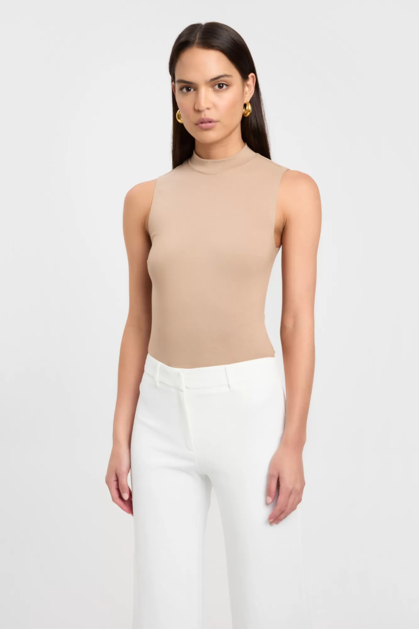 KOOKAÏ Tara Tank Bodysuit Iced Latte Hot