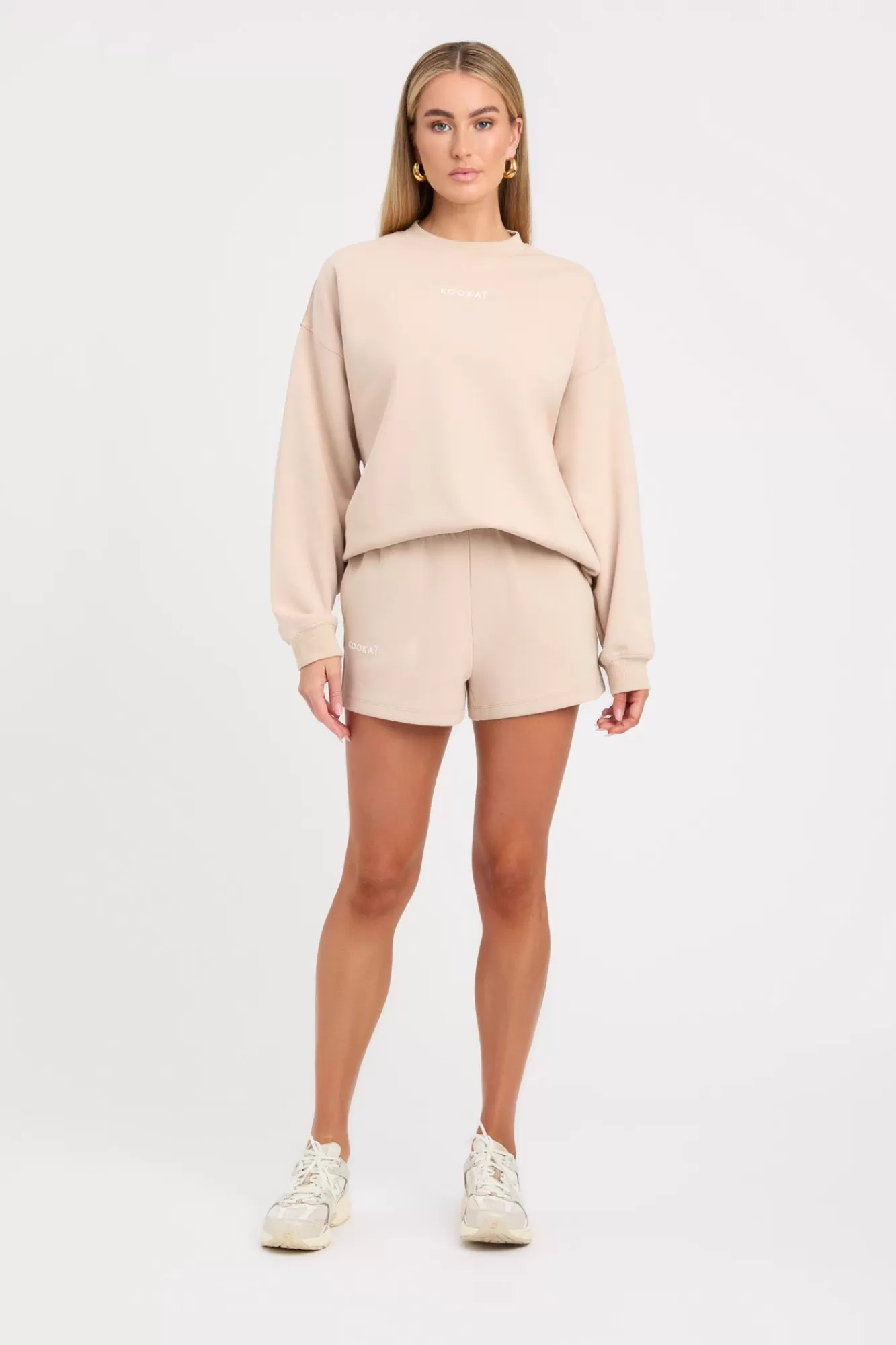 KOOKAÏ Tate Crew Sweatshirt Smoke Beige Outlet