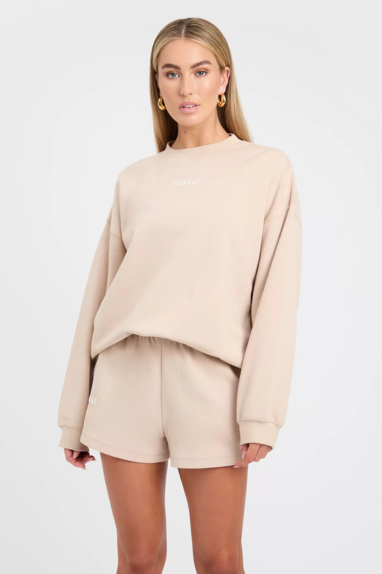 KOOKAÏ Tate Crew Sweatshirt Smoke Beige Outlet