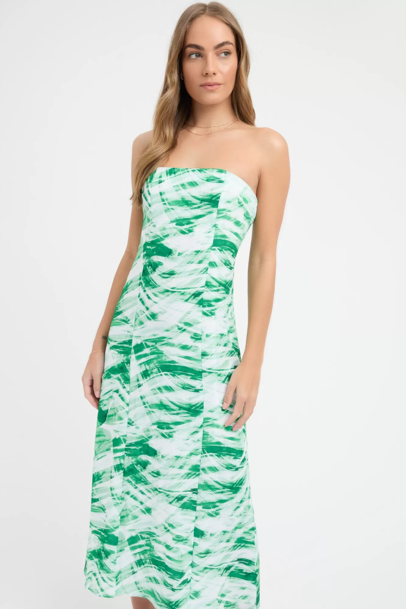 KOOKAÏ Tori Strapless Dress Green Clearance