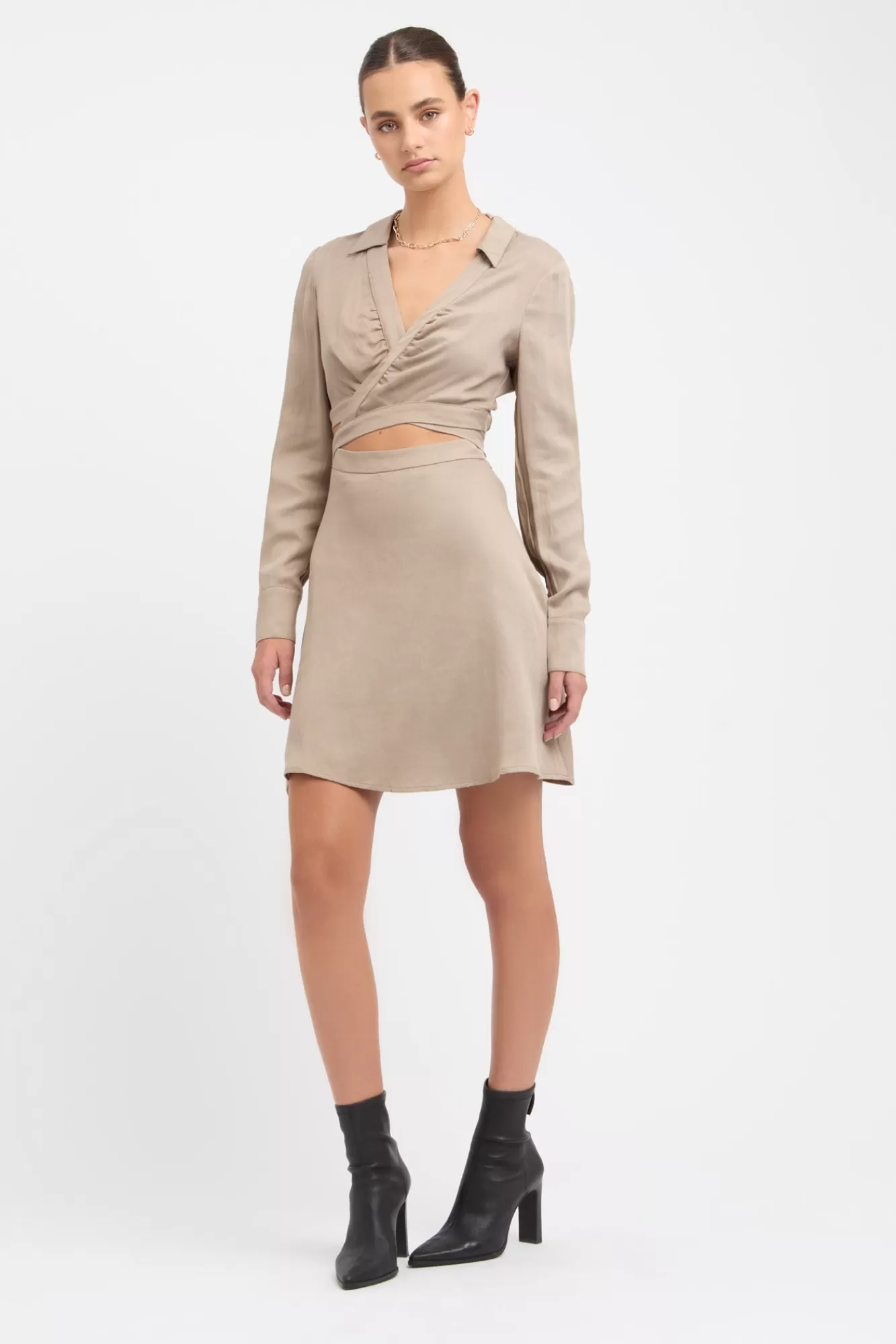 KOOKAÏ Valencia Tie Dress Taupe Online