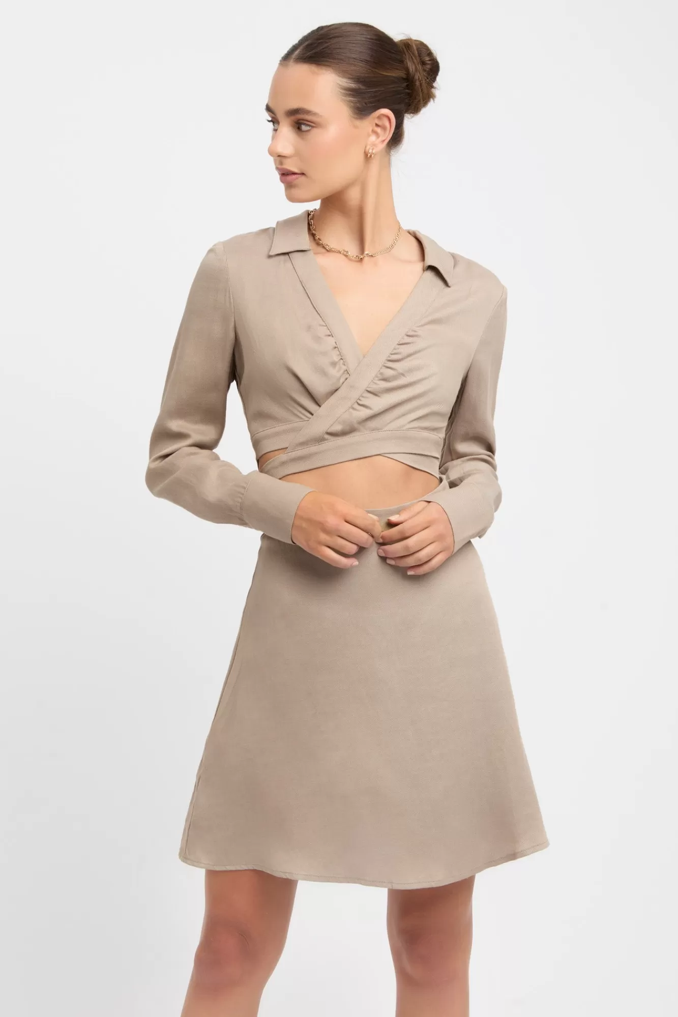 KOOKAÏ Valencia Tie Dress Taupe Online