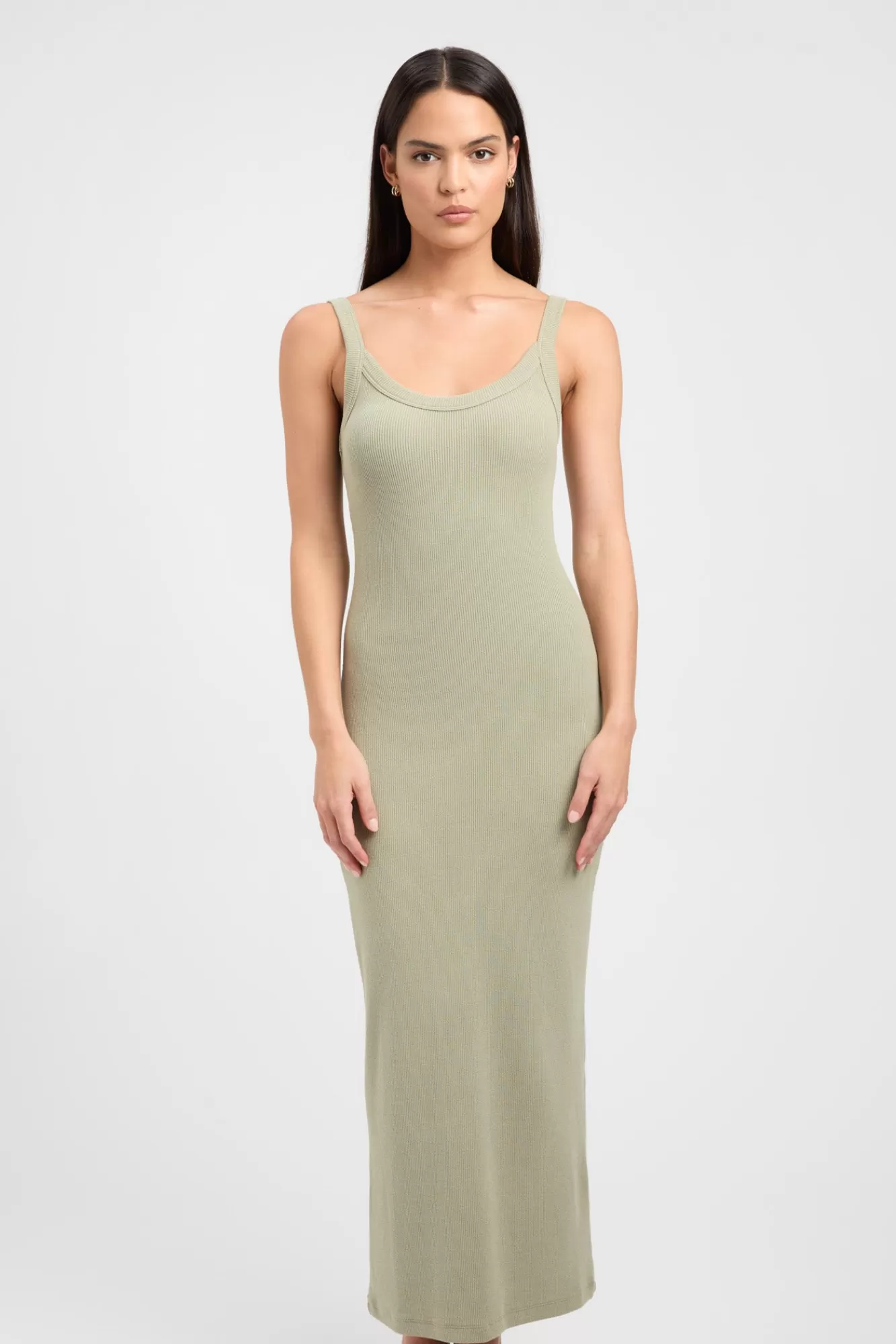 KOOKAÏ Vanesa Midi Dress Olive Smoke Outlet