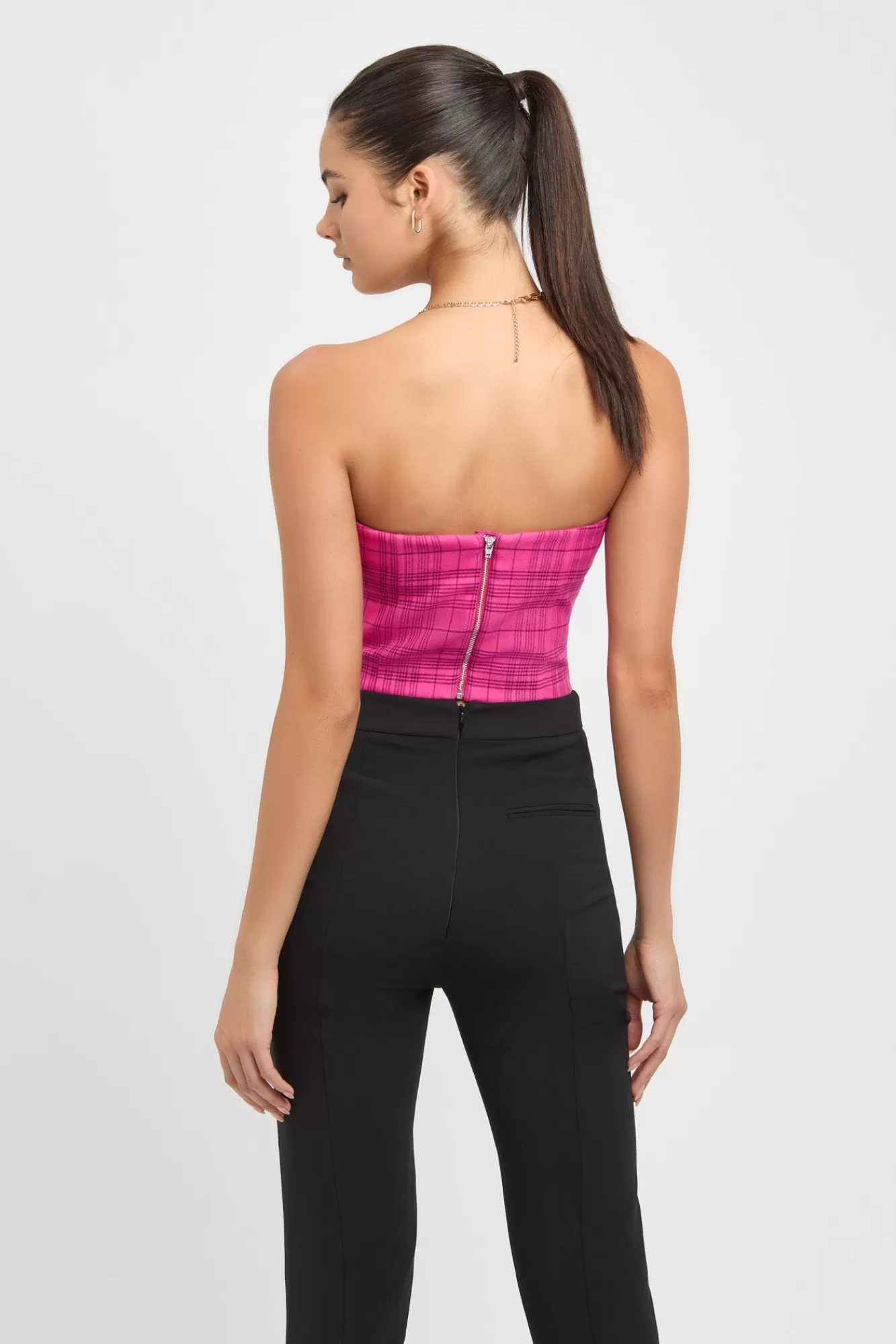 KOOKAÏ Verona Check Top Hot Pink Discount