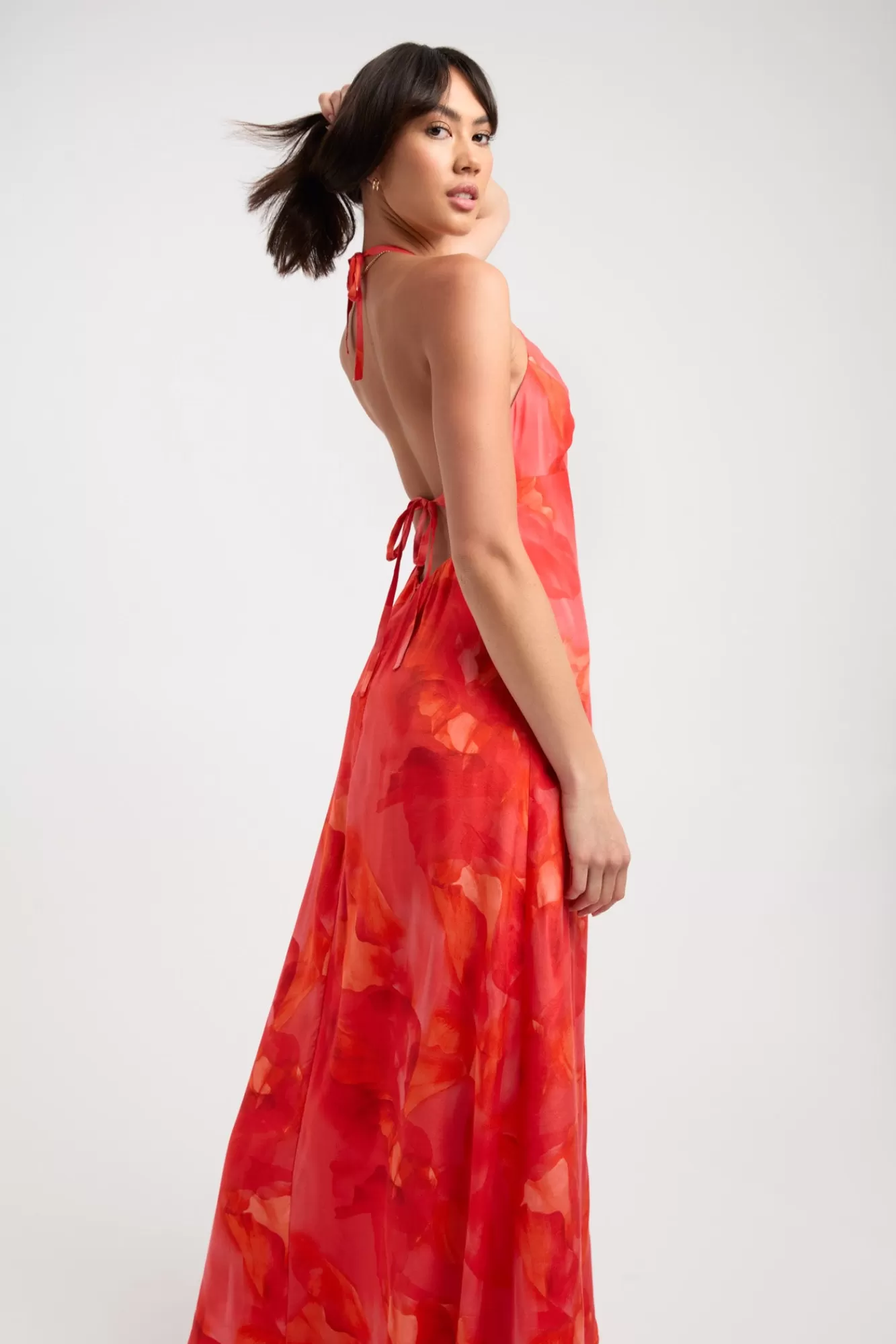 KOOKAÏ Zya Halter Dress Coral Red Flash Sale